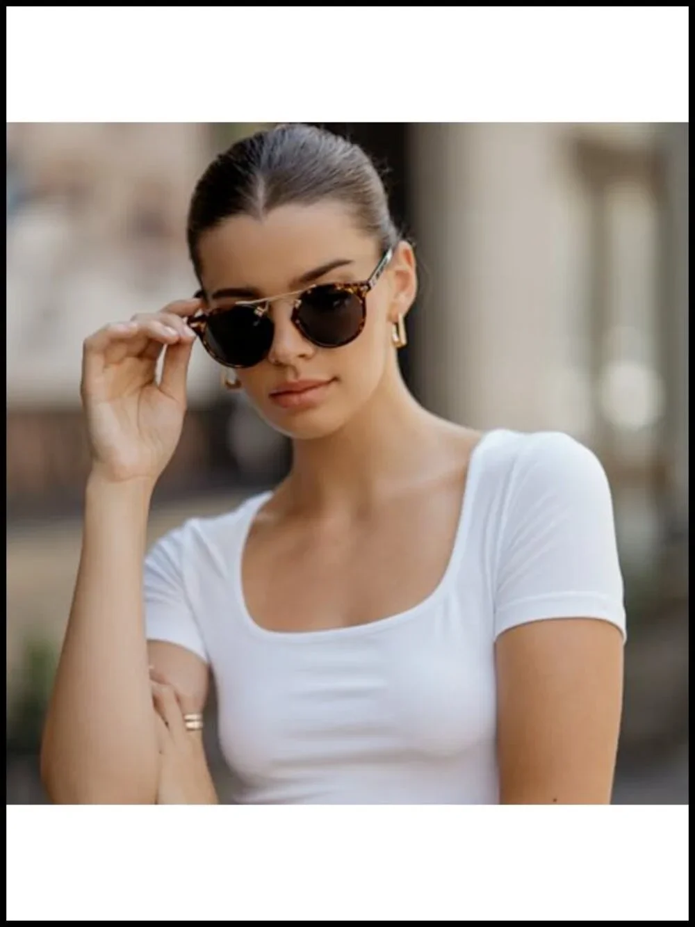 Women's Polarized Round Retro Double-Bridge Sunglasses with UV Protection